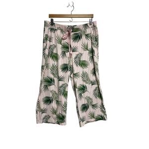 Lands End Women's Palm Tree Capri Pajama Pants - Size L